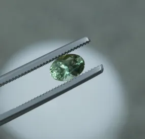 1.06CT OVAL MONTANA SAPPHIRE, MINTY GREEN, 7.15X5MM