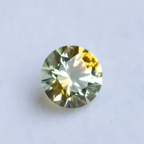 1.96CT ROUND BRILLIANT PRECISION CUT MONTANA SAPPHIRE, BICOLOR YELLOW ORANGE WHITE, 7.5MM