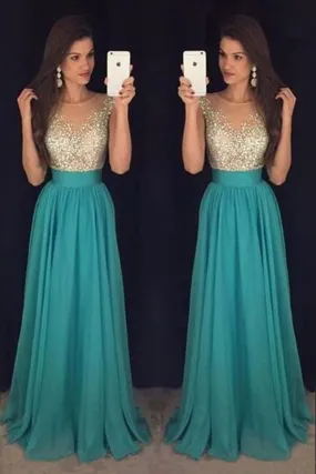 2024 Scoop Prom Dresses A-Line Chiffon With Beaded PKERHYJ6