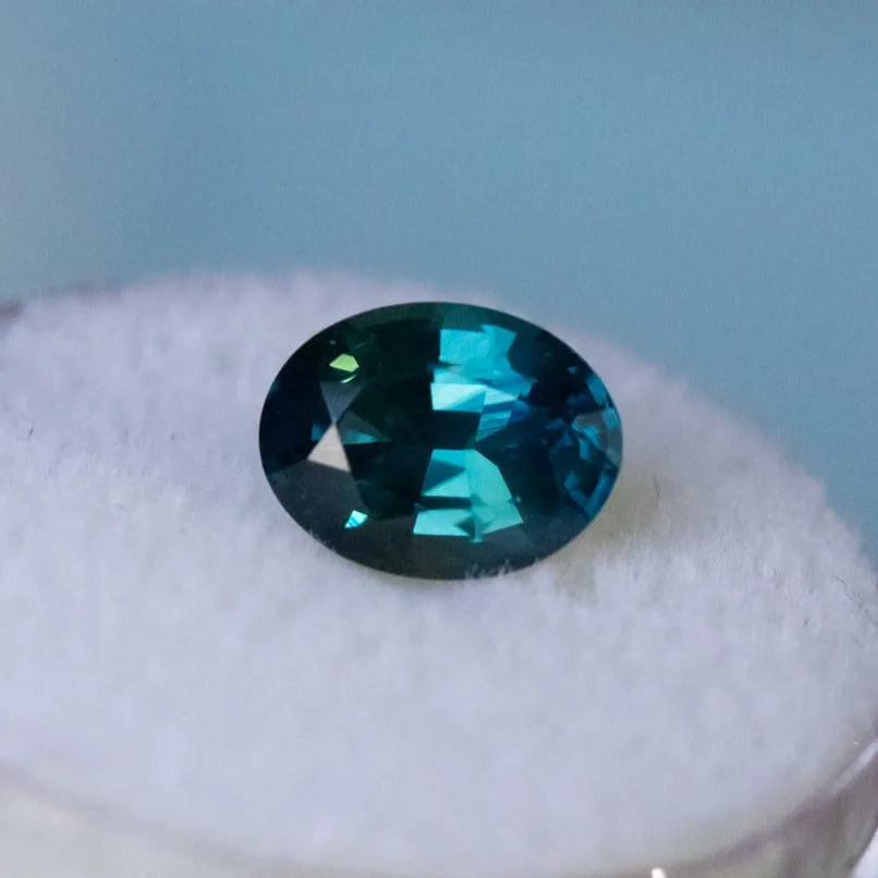 2.18CT MADAGASCAR OVAL SAPPHIRE, DEEP TEAL BLUE, 8.94X6.81X4.53MM