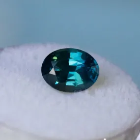 2.18CT MADAGASCAR OVAL SAPPHIRE, DEEP TEAL BLUE, 8.94X6.81X4.53MM