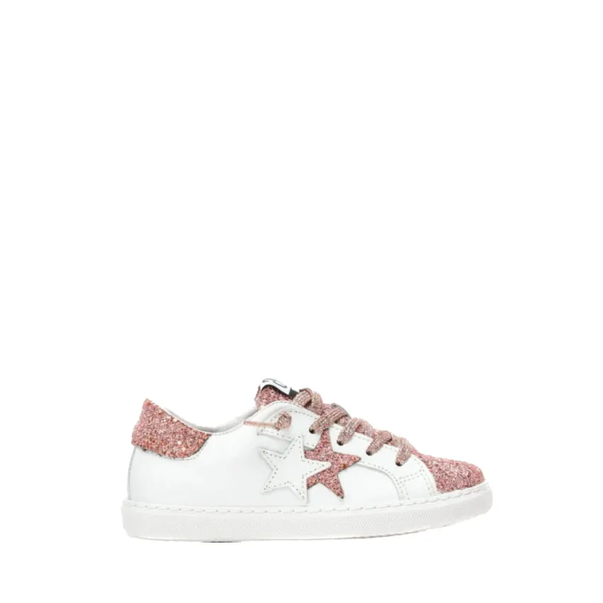 2STAR SNEAKERS 2655-072 BIANCO- GLITTER ROSA