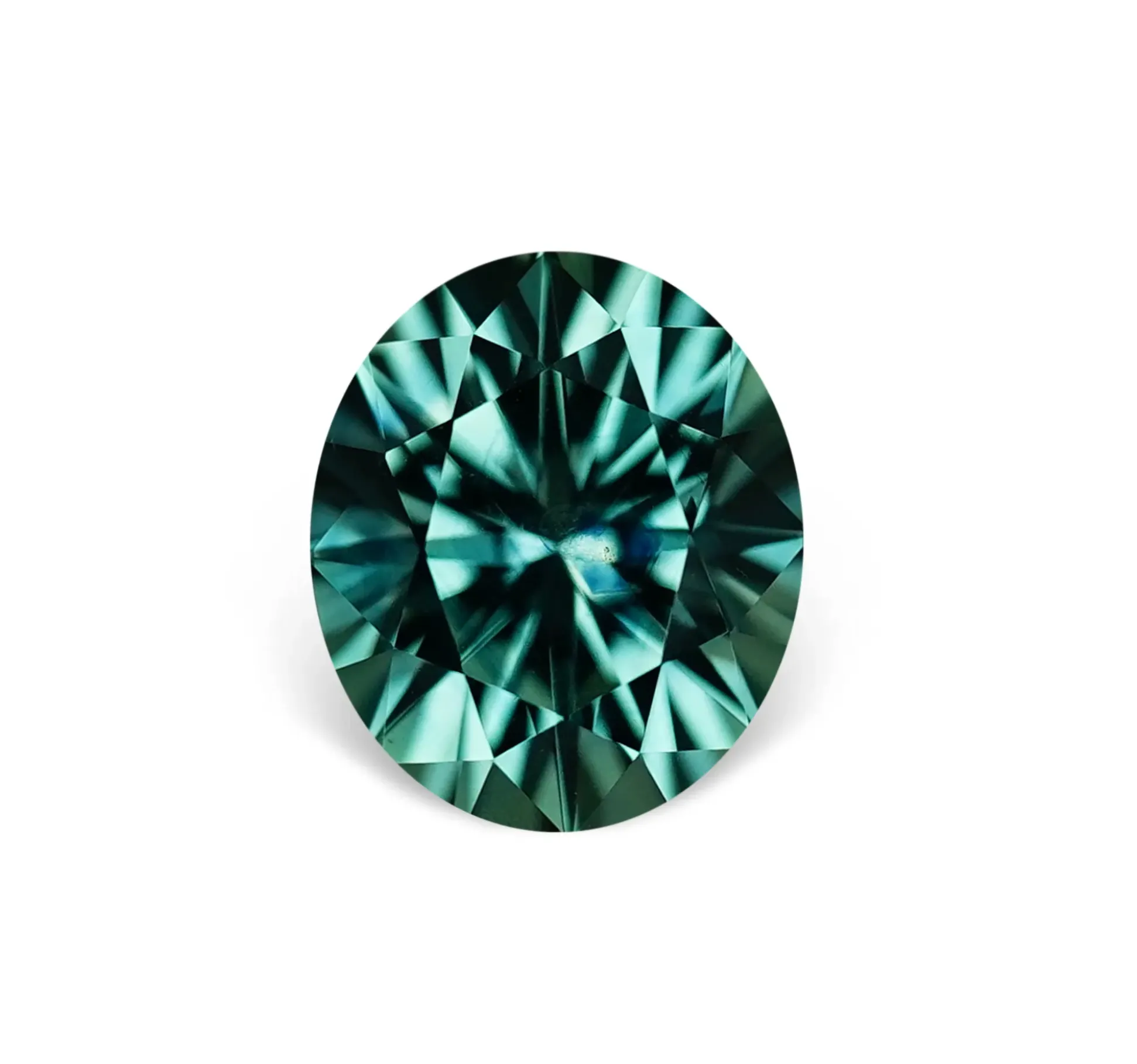 3.11CT OVAL BRILLIANT PRECISION CUT MONTANA SAPPHIRE, TEAL GREEN, 9.1x7.8MM