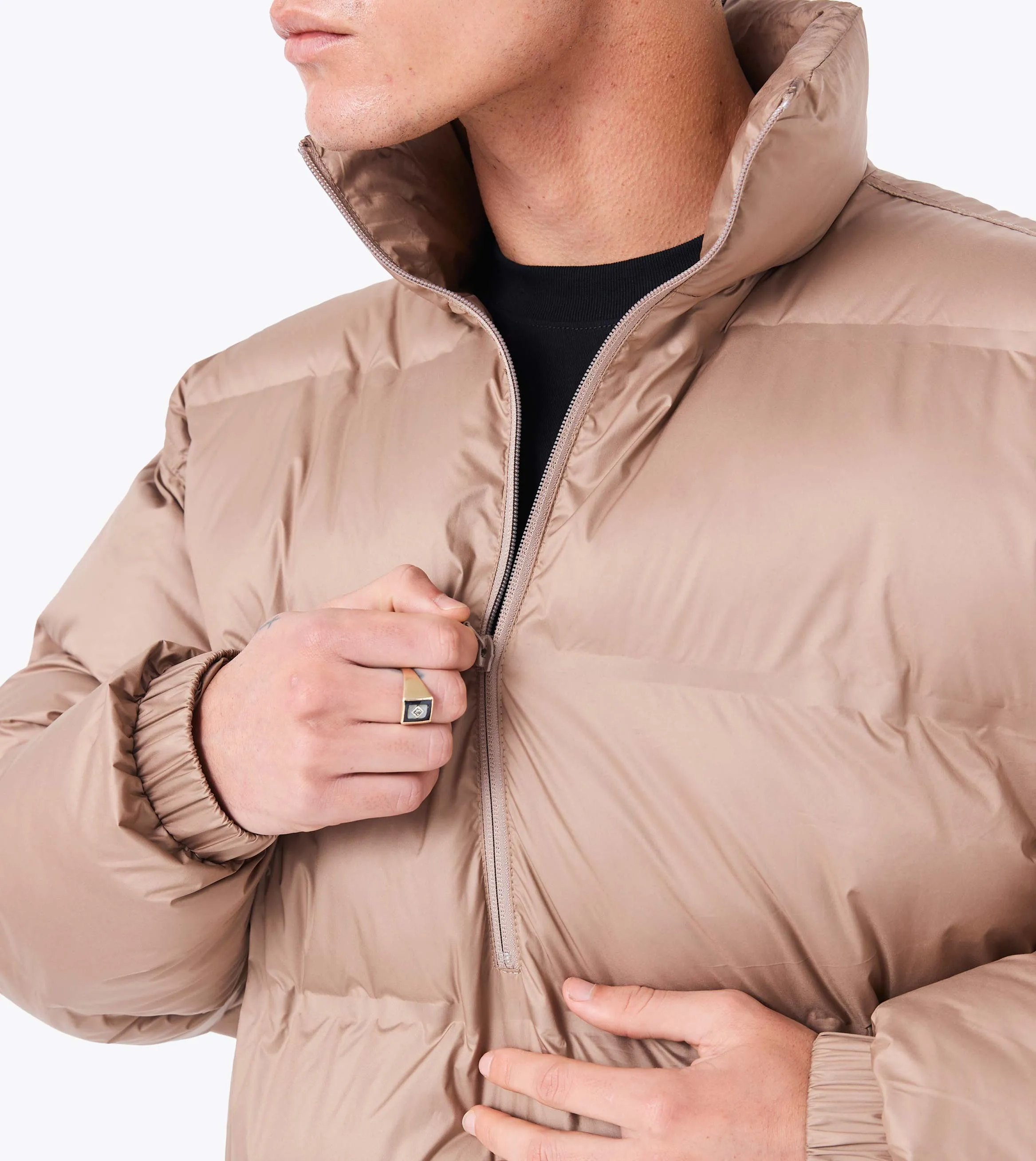 3/4 Puffer Jacket Dk Tan