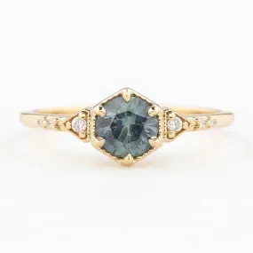 Agatha Ring 0.64ct Montana Sapphire Ring 14K Yellow Gold, One of a kind