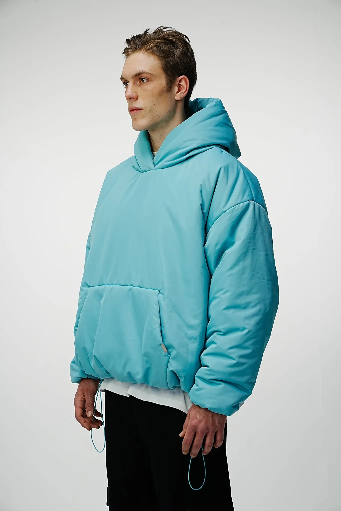 Premium Blue Airdrop Puffer Hoodie - Optimum Warmth and Comfort