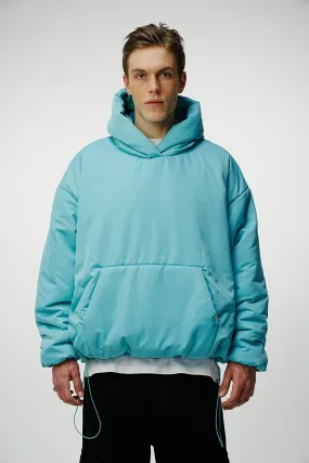 Premium Blue Airdrop Puffer Hoodie - Optimum Warmth and Comfort