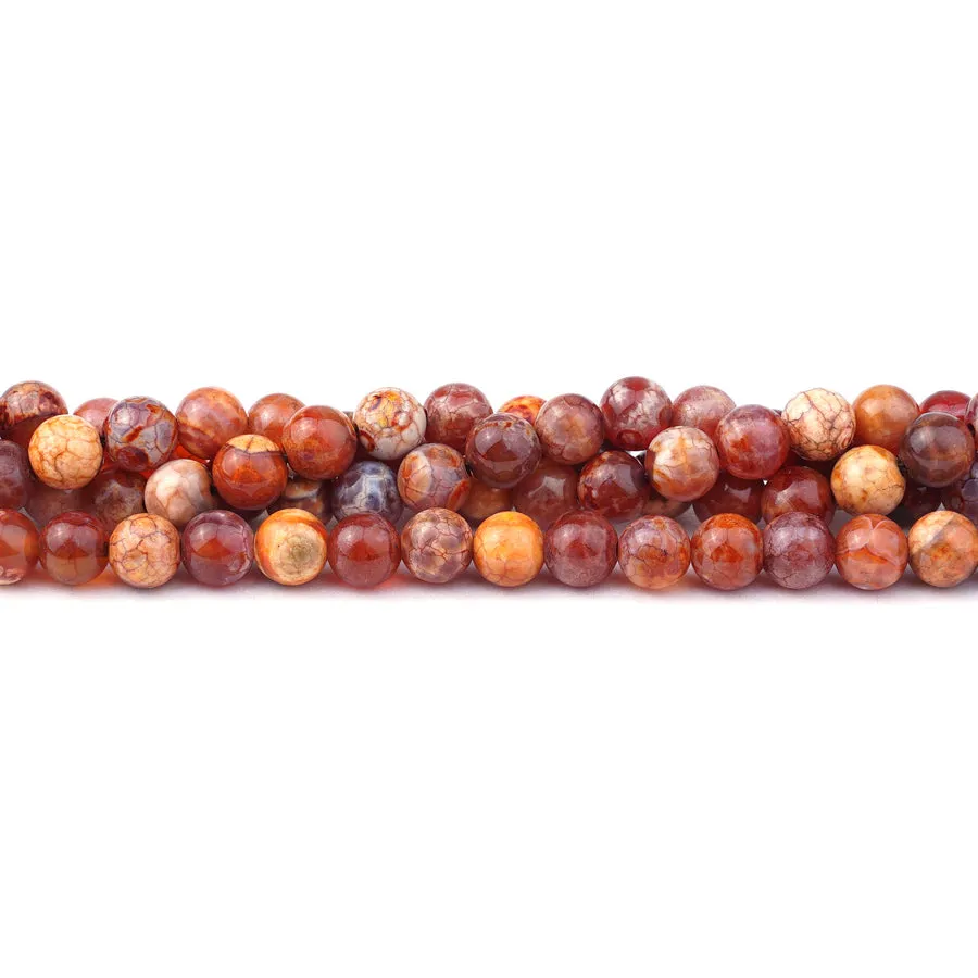 Ancient Cellar Red Agate 8mm Round - 15-16 Inch