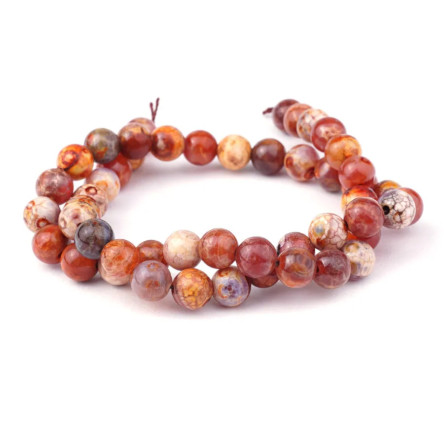 Ancient Cellar Red Agate 8mm Round - 15-16 Inch