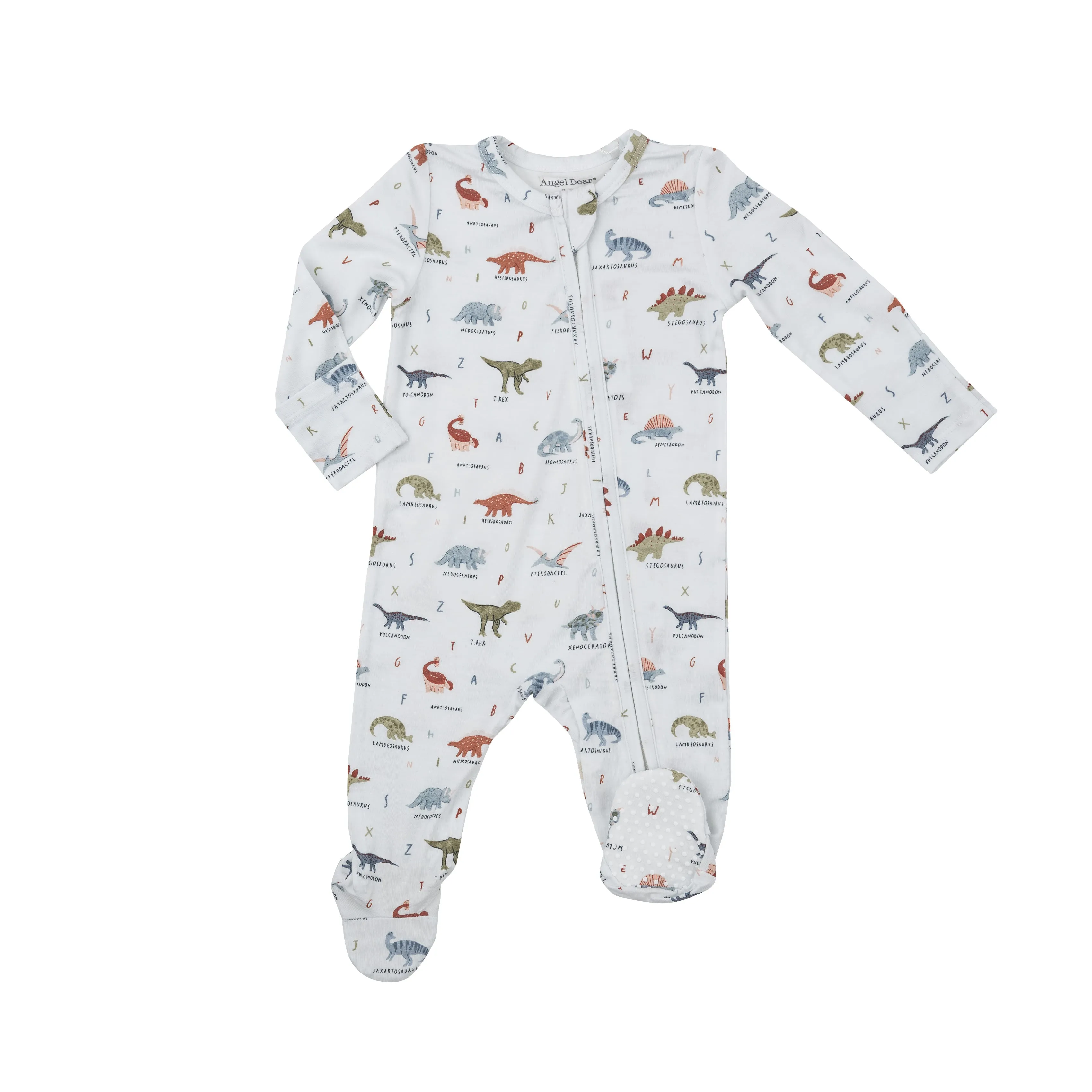 Angel Dear 2 Way Zipper Footie - Dinosaur ABC