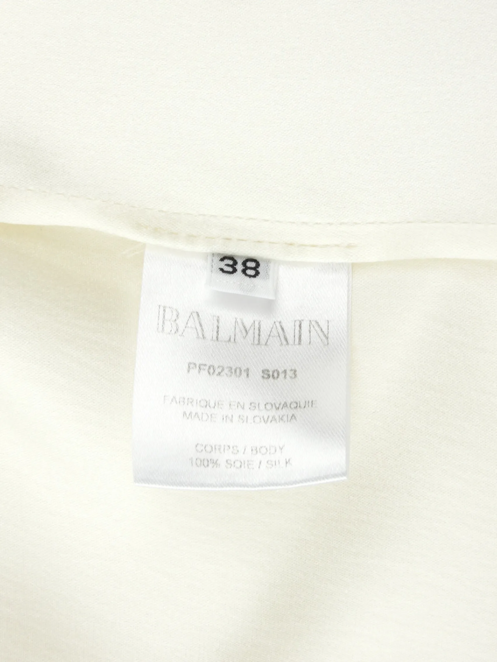 Balmain Ivory Silk Bouble Breasted Draped Blazer Jacket - 38 FR