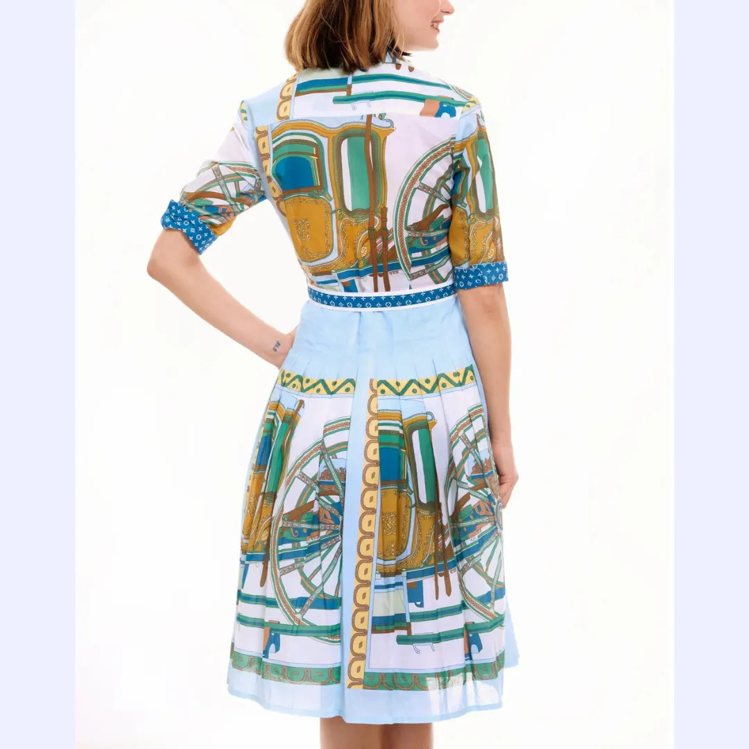 Blue/Green Hermes-Inspired Dress