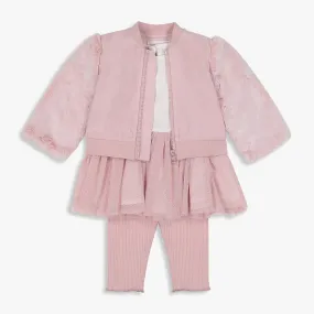 Bomber Jacket, Tutu Top & Legging Set