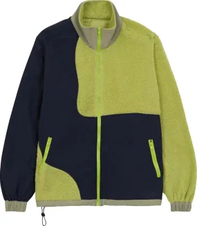 Braindead Mens Paneled Sherpa Full Zip Jacket 'Lime'