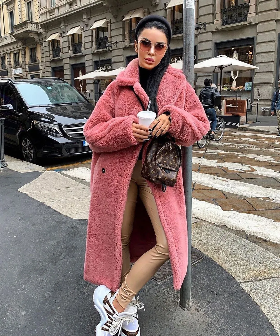 Camila Pink Faux Fur Teddy Coat