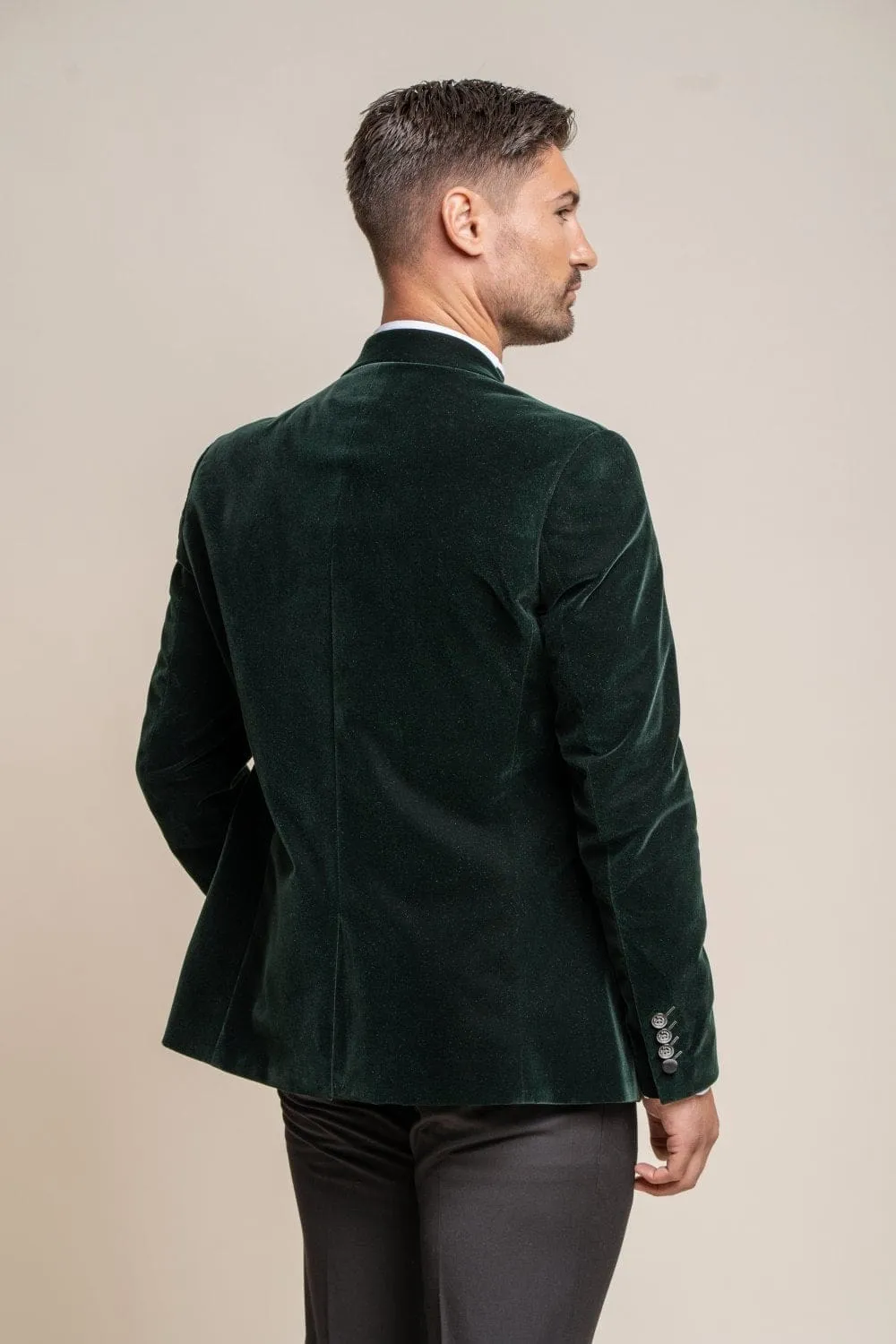 Cavani Rosa Forest Green Slim Fit Velvet Style Jacket