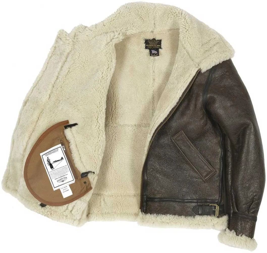 Cockpit USA Mens B-3 Sheepskin Bomber Jacket