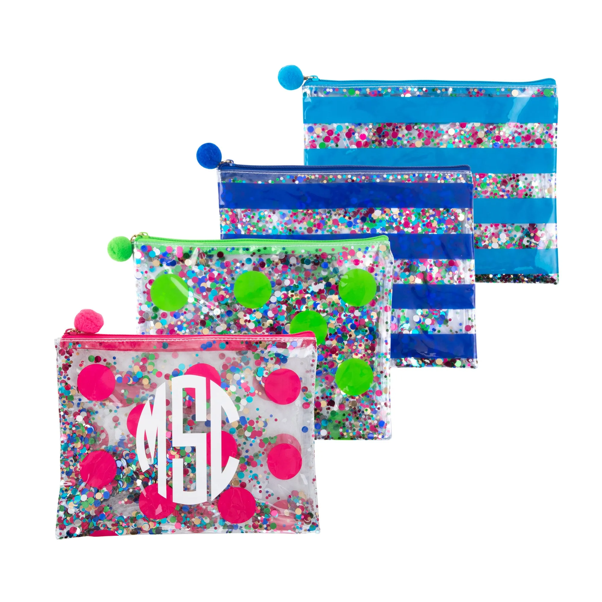 Confetti Flat Zipper Pouch