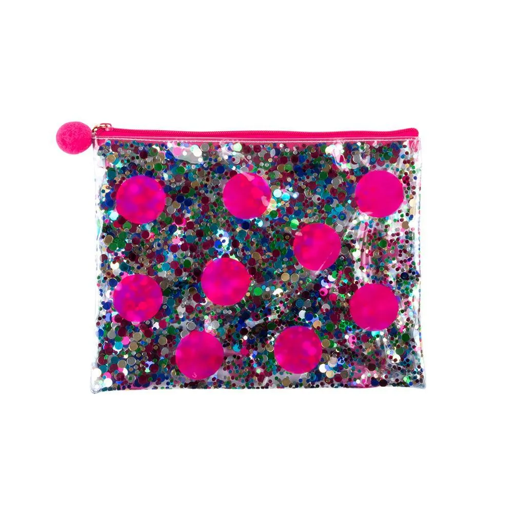 Confetti Flat Zipper Pouch