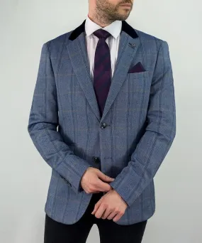 Connall Blue Sim Fit Tweed Style Jacket