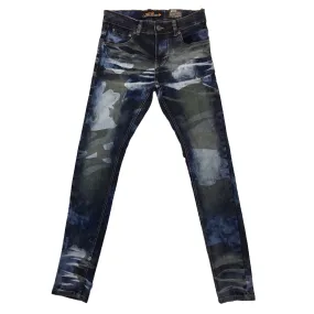 Copper Rivet Blue Camo Jean