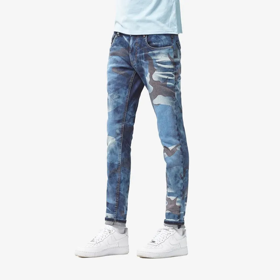 Copper Rivet Blue Camo Jean