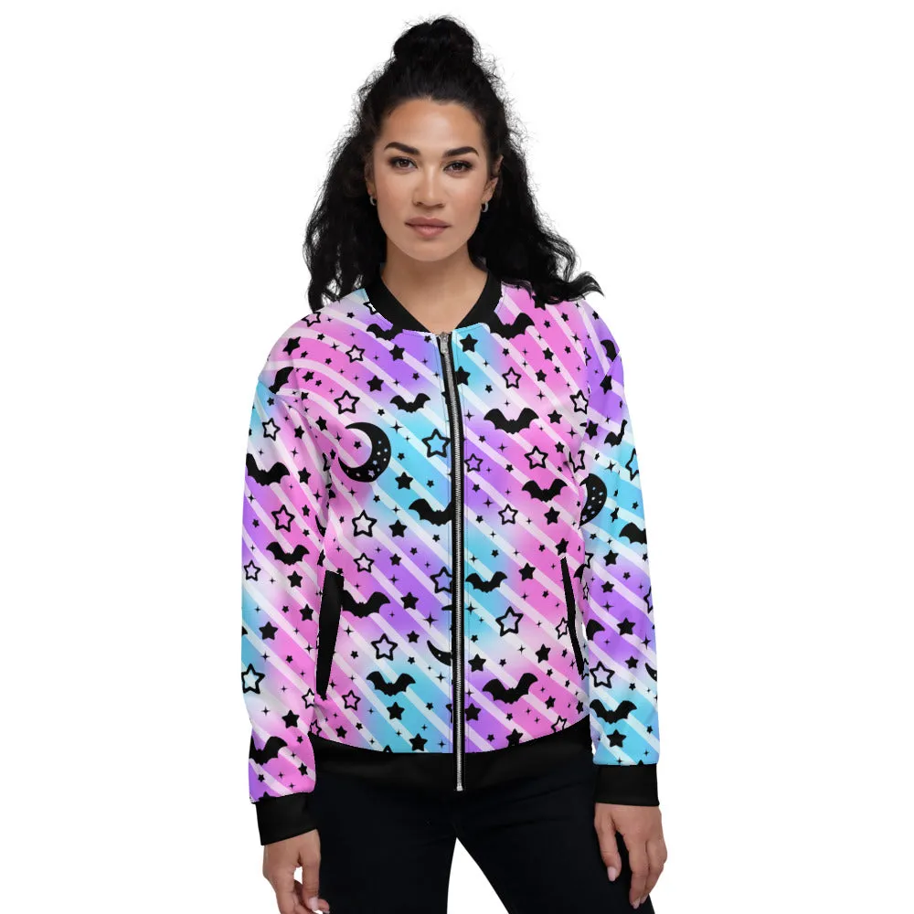 Creepy Cute Stripes Unisex Bomber Jacket