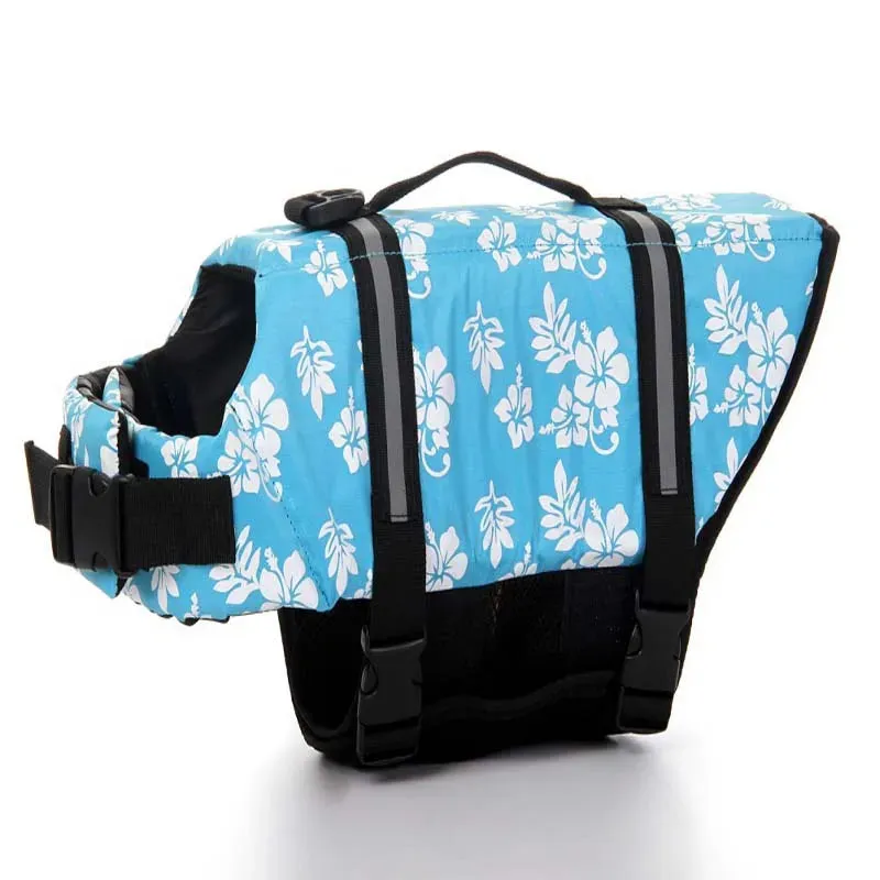 Dog Life Vest Summer Printed Pet Life Jacket Dog Safety Clothes Dogs Swimwear Pets Safety Swimming Suit