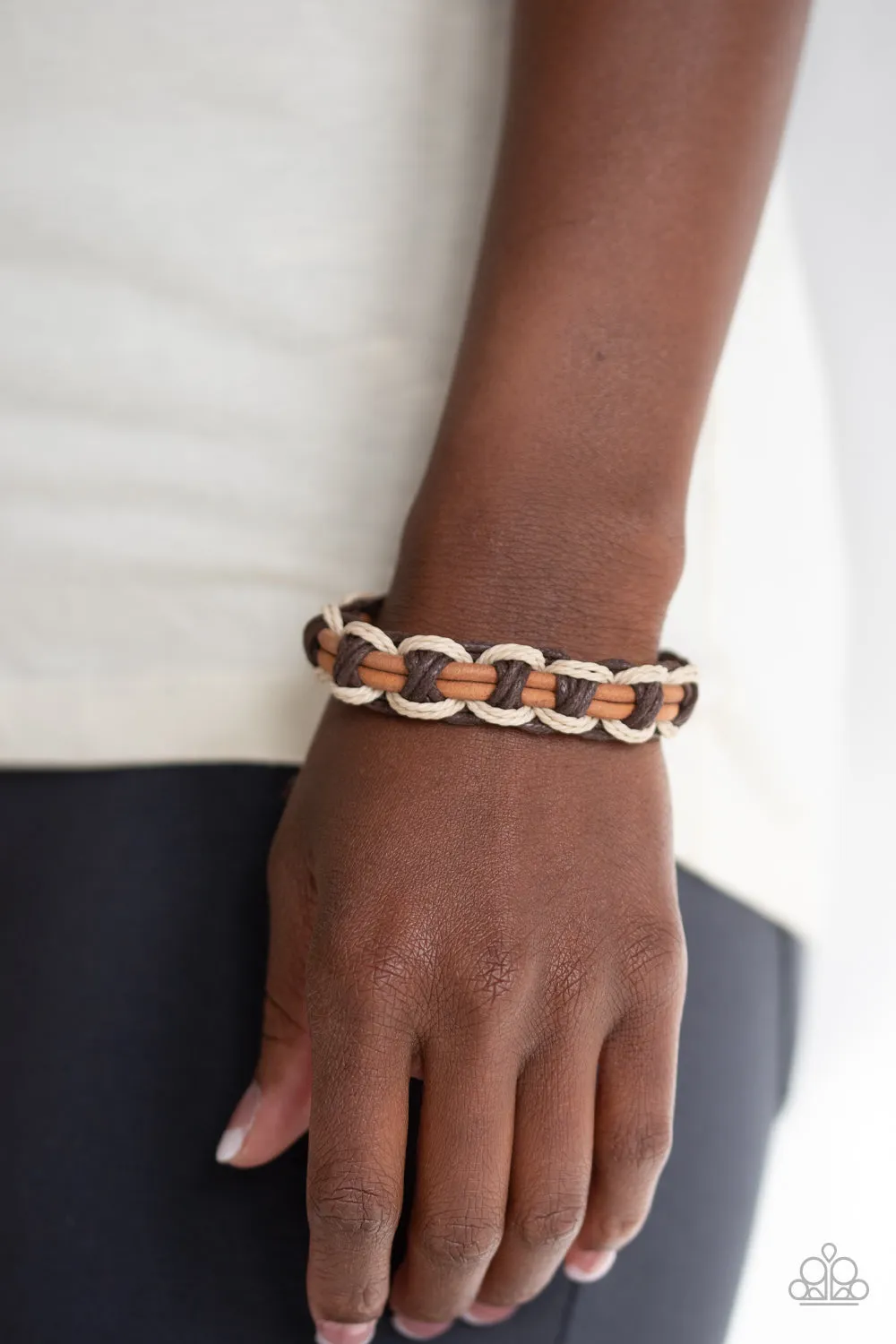 Dont WEAVE Me Hanging - Brown Urban Paparazzi Bracelet