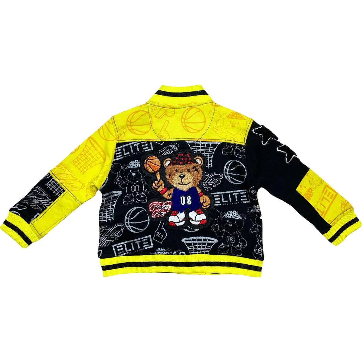 Elite Denim Infant Kids 'Varsity' Jacket (Blk/Yellow) 153021