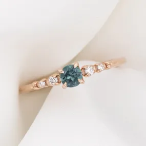 Estel Luxe Ring 0.40ct Blue Green Montana Sapphire, 14k Rose Gold