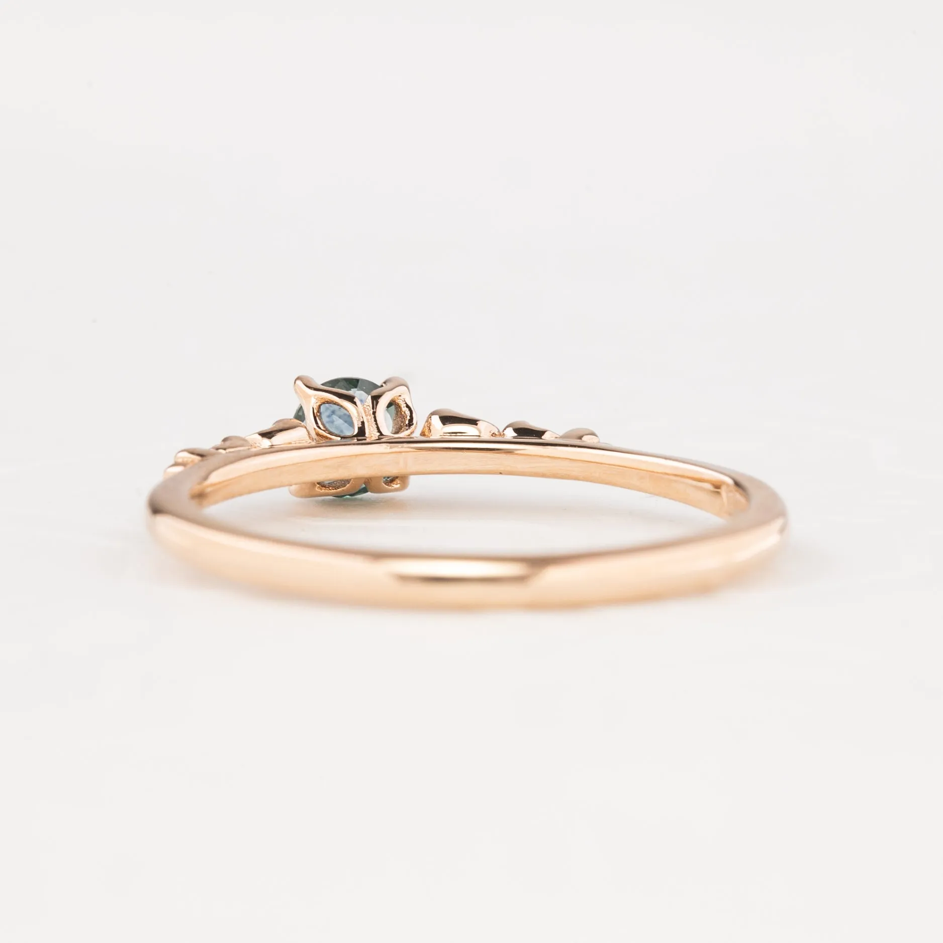 Estel Luxe Ring 0.40ct Blue Green Montana Sapphire, 14k Rose Gold