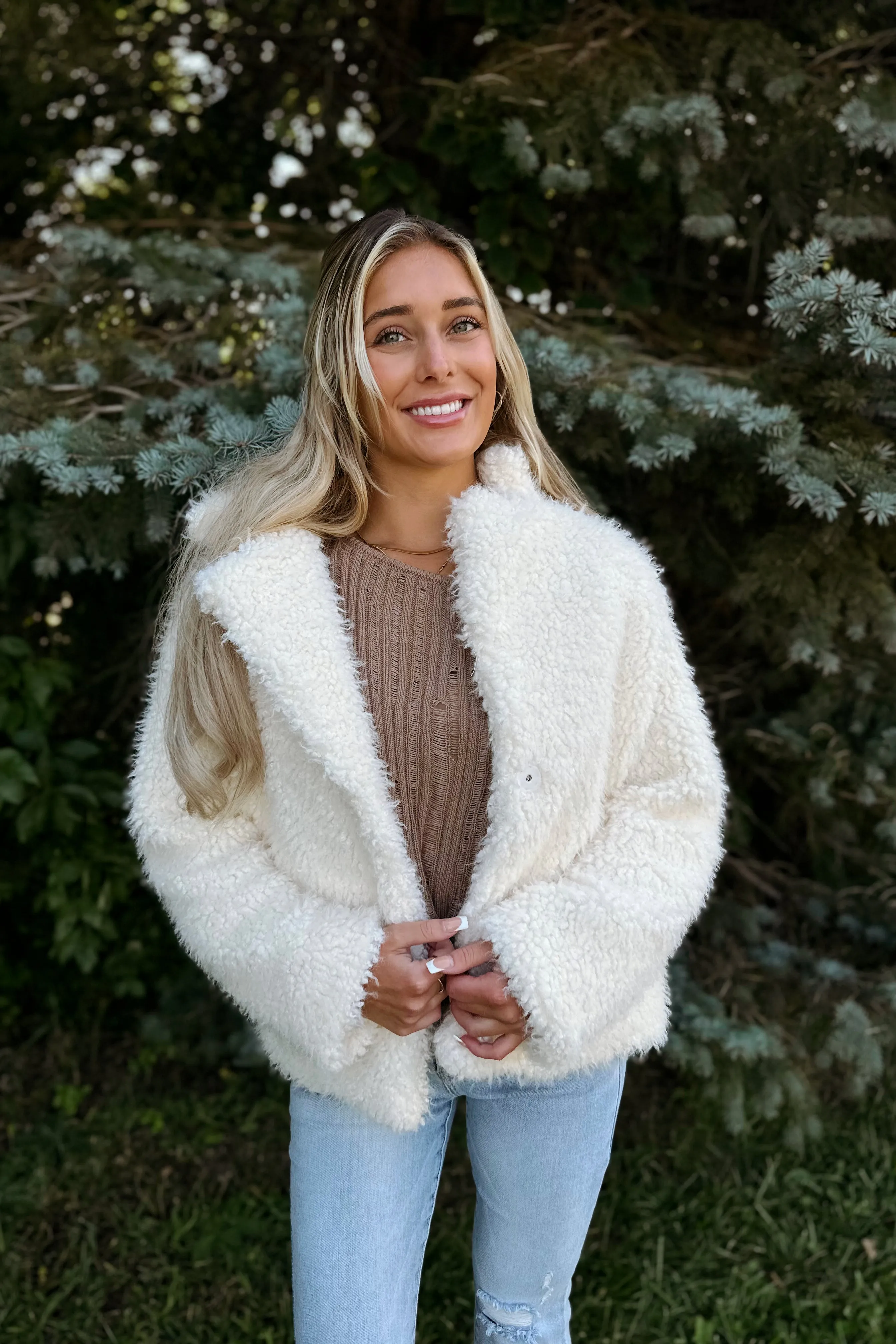 Fireside Sherpa Jacket Cream- FINAL SALE