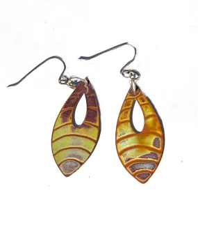 Flame Painted Dangle Earrings