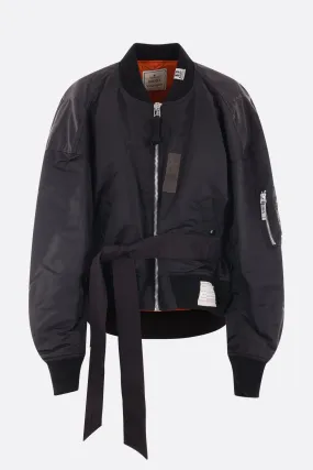 Flight nylon oversize bomber jacket