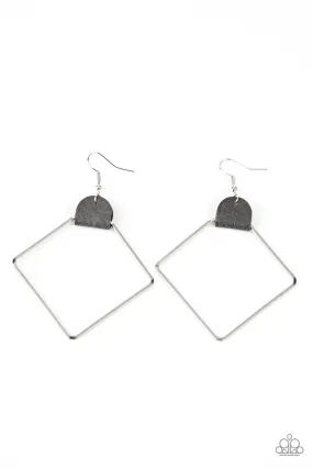 Friends of a LEATHER - Silver Paparazzi Earrings