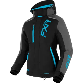 FXR Women's Pulse Jacket Black/Grey Heather/Sky Blue