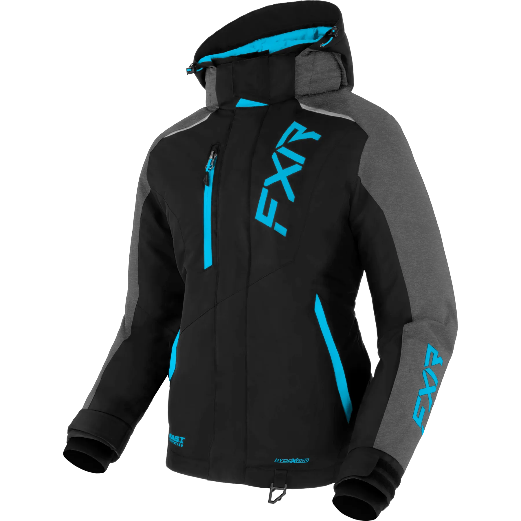 FXR Women's Pulse Jacket Black/Grey Heather/Sky Blue