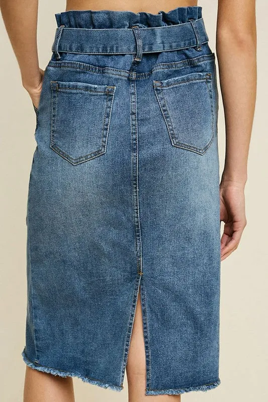 High Waist Stylish Denim Skirt