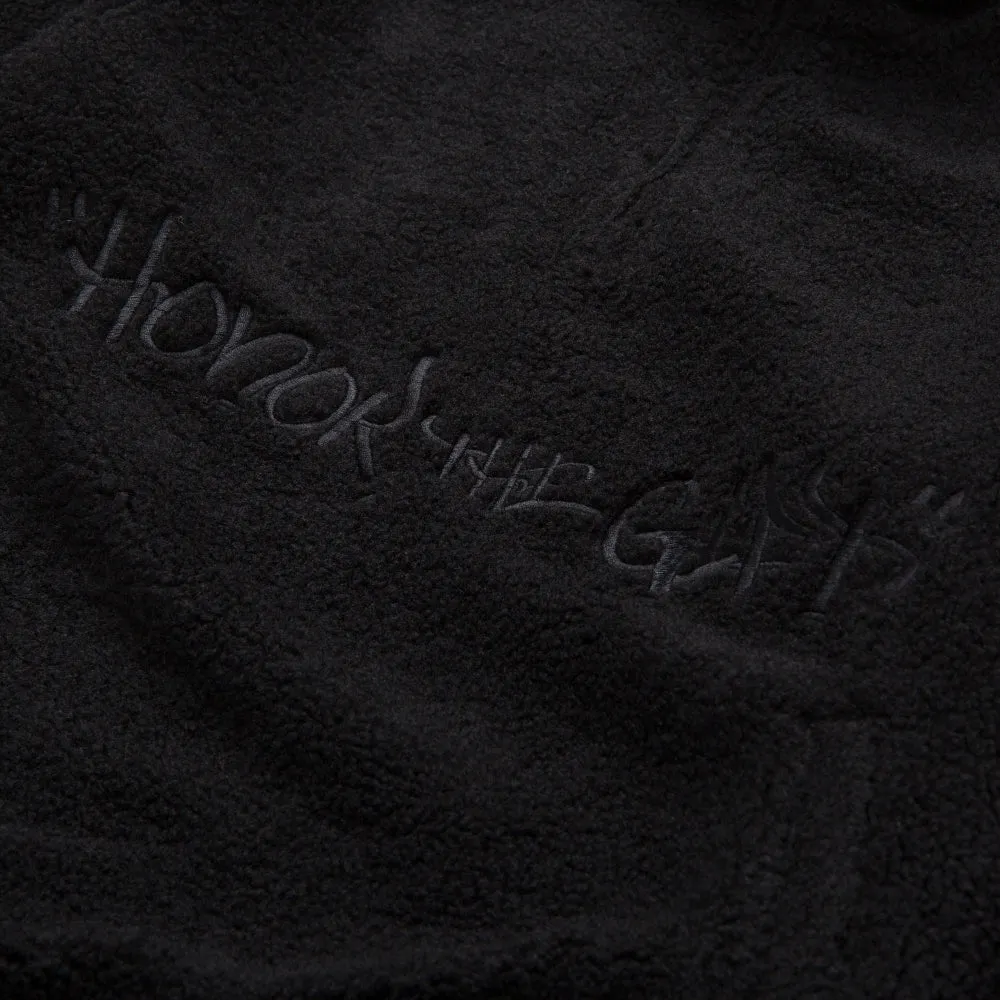 HONOR THE GIFT SCRIPT SHERPA PULLOVER-BLACK