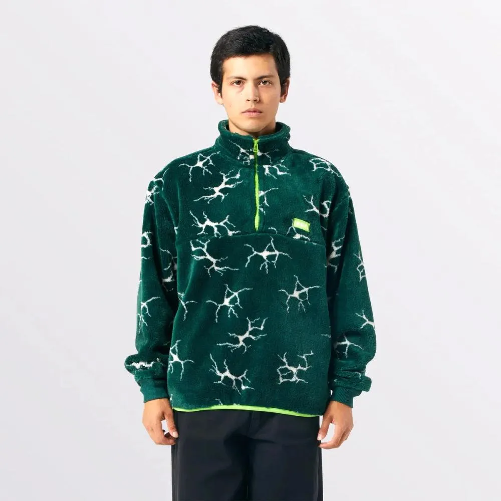 HUF QUAKE SHERPA 1/4 ZIP-GREEN