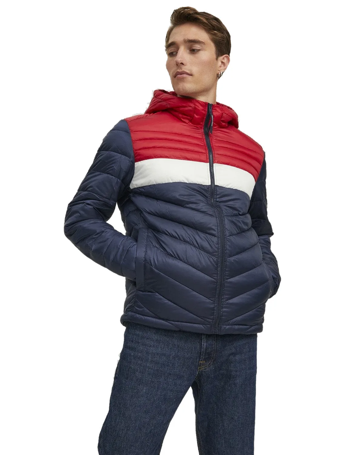 Jack & Jones Mens 'JJEHERO' Hooded Puffer Jacket