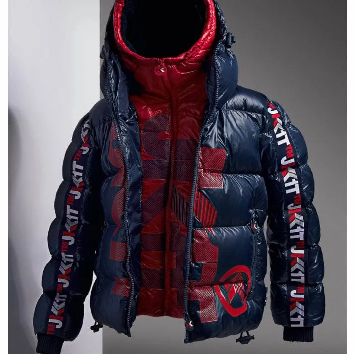 Jack1t Prime Time Racer Down Puffer Jacket (Navy/Red)