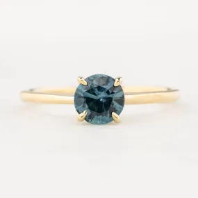 Jane Ring 0.86ct Round Montana Sapphire Ring 14K Yellow Gold (One of a kind)