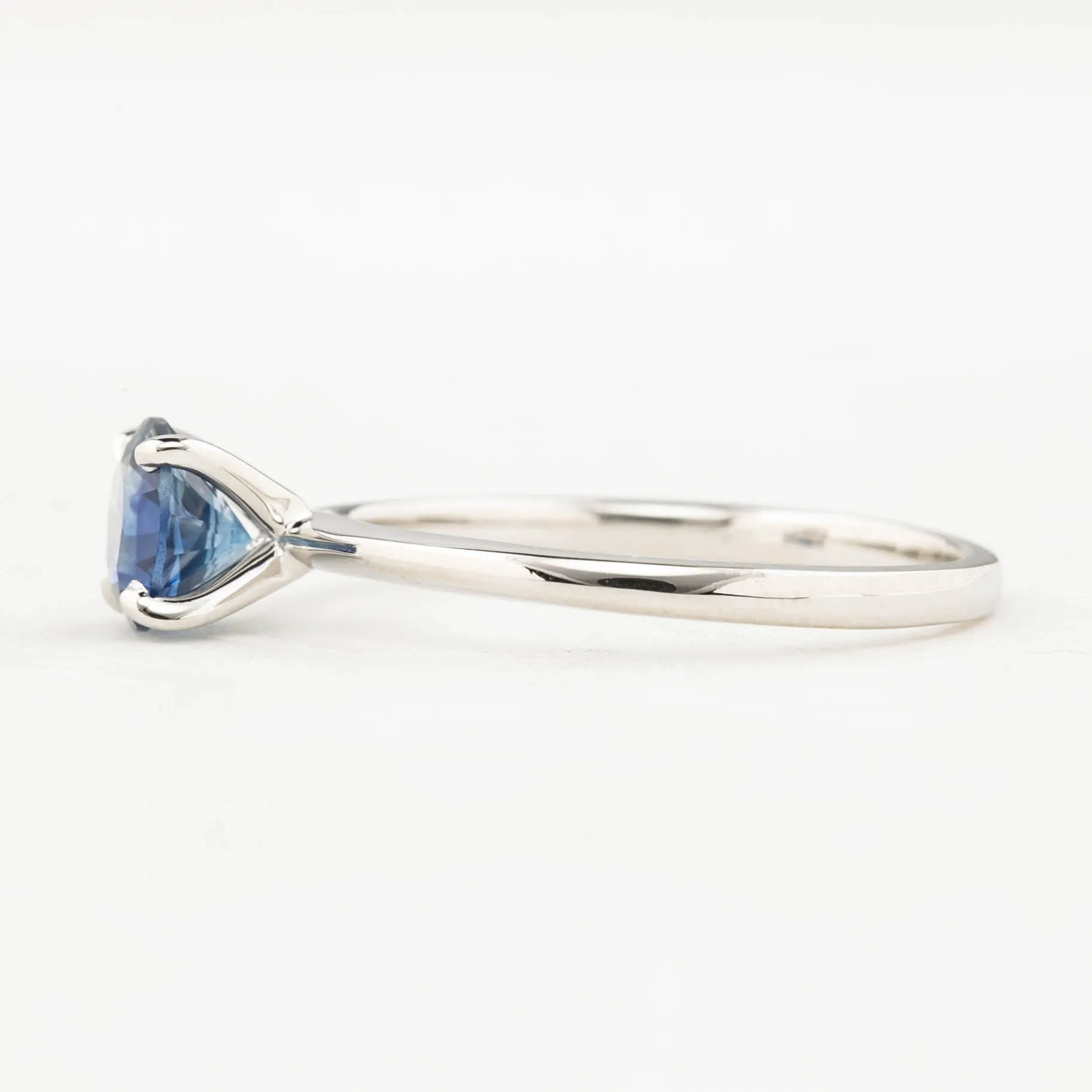 Jane Ring 0.97ct Montana Sapphire Ring 14K White Gold, One of a kind