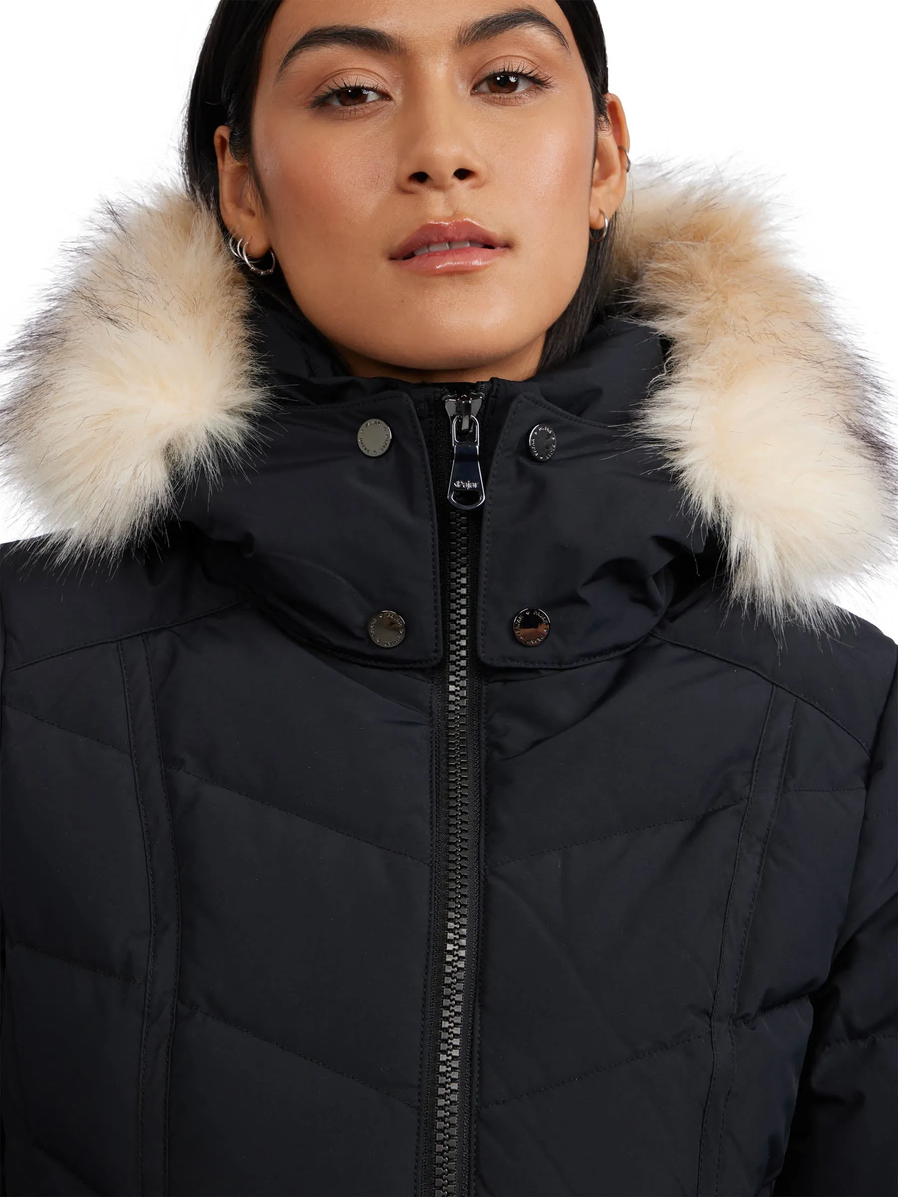 January Women's Quilted Puffer w/ Faux Fur