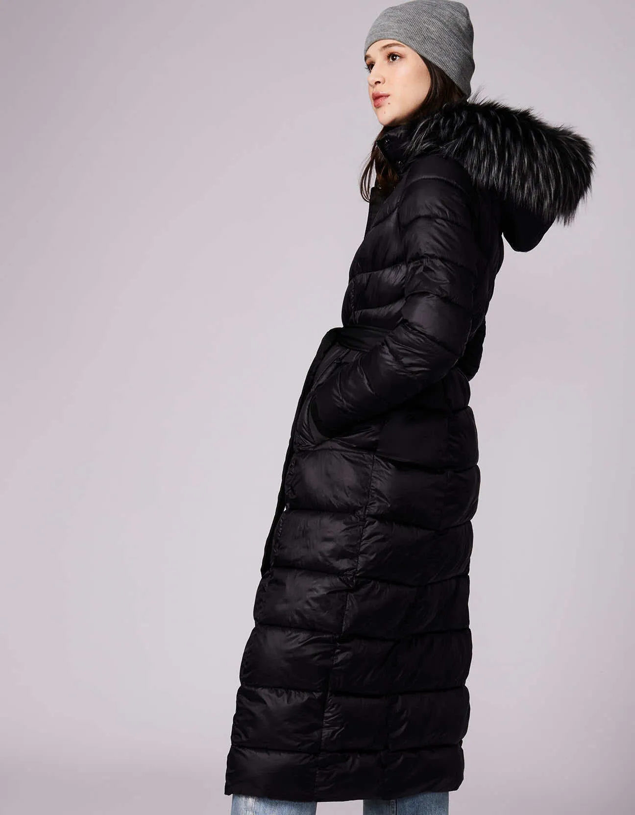 Jetsetter Vegan Fur Trim Long Puffer Coat