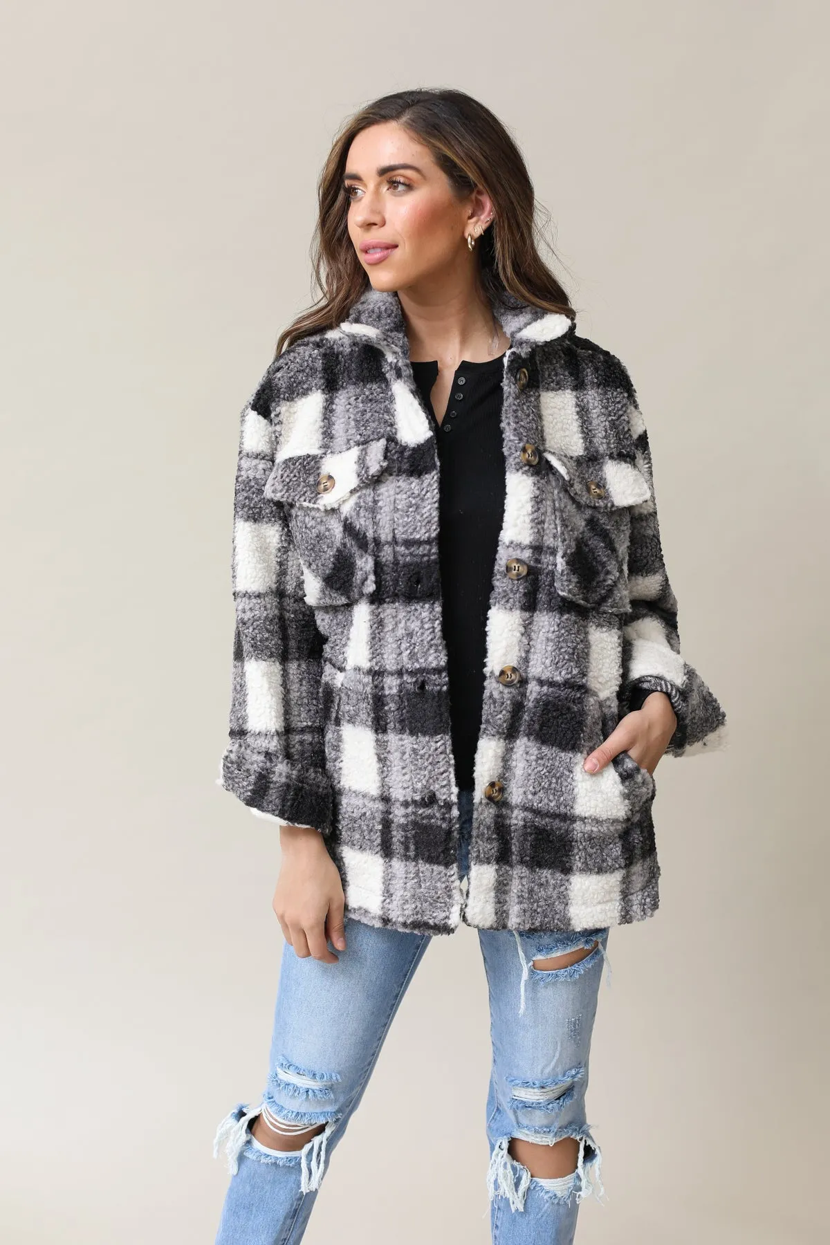 Jonestown Plaid Sherpa Jacket