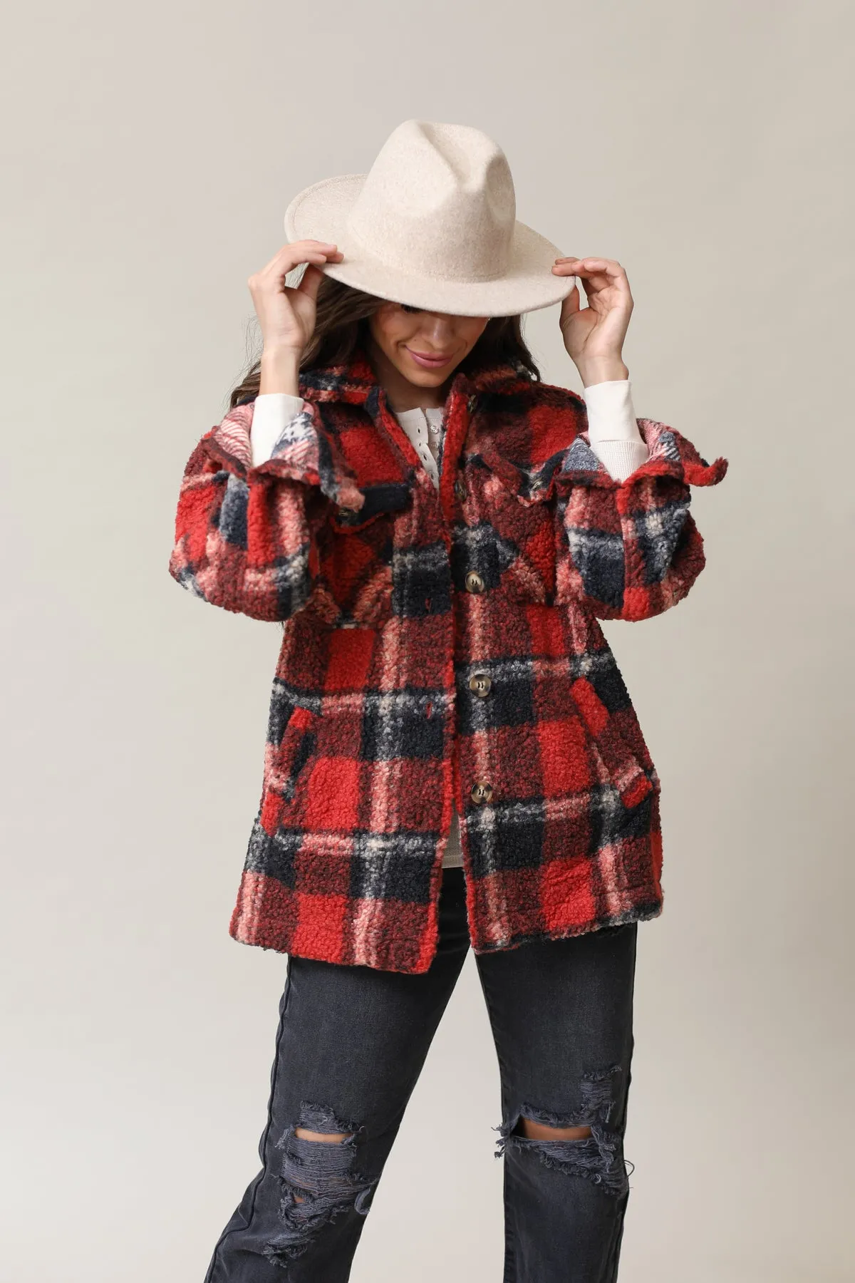 Jonestown Plaid Sherpa Jacket