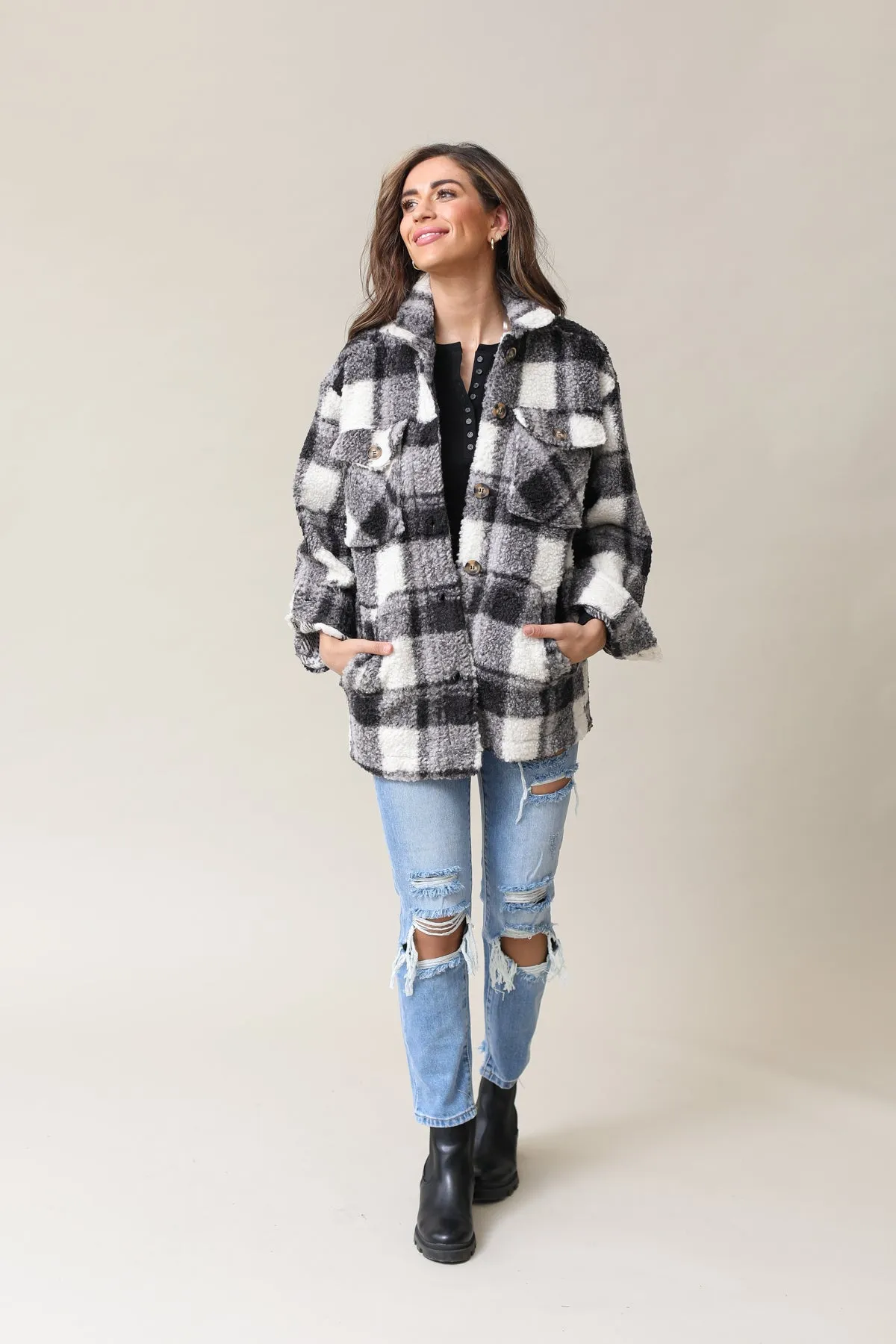 Jonestown Plaid Sherpa Jacket